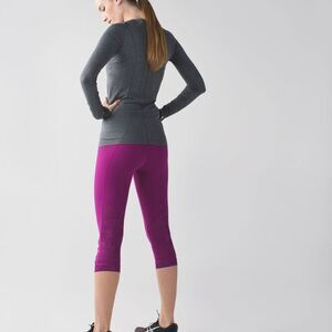 lululemon Womens 4 Run For Days Crop Plum EUC Vintage Athleisure
